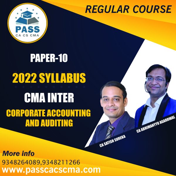 CMA Inter Corporate Accounting & Auditing Combo (Paper 10) (2022 Syllabus)